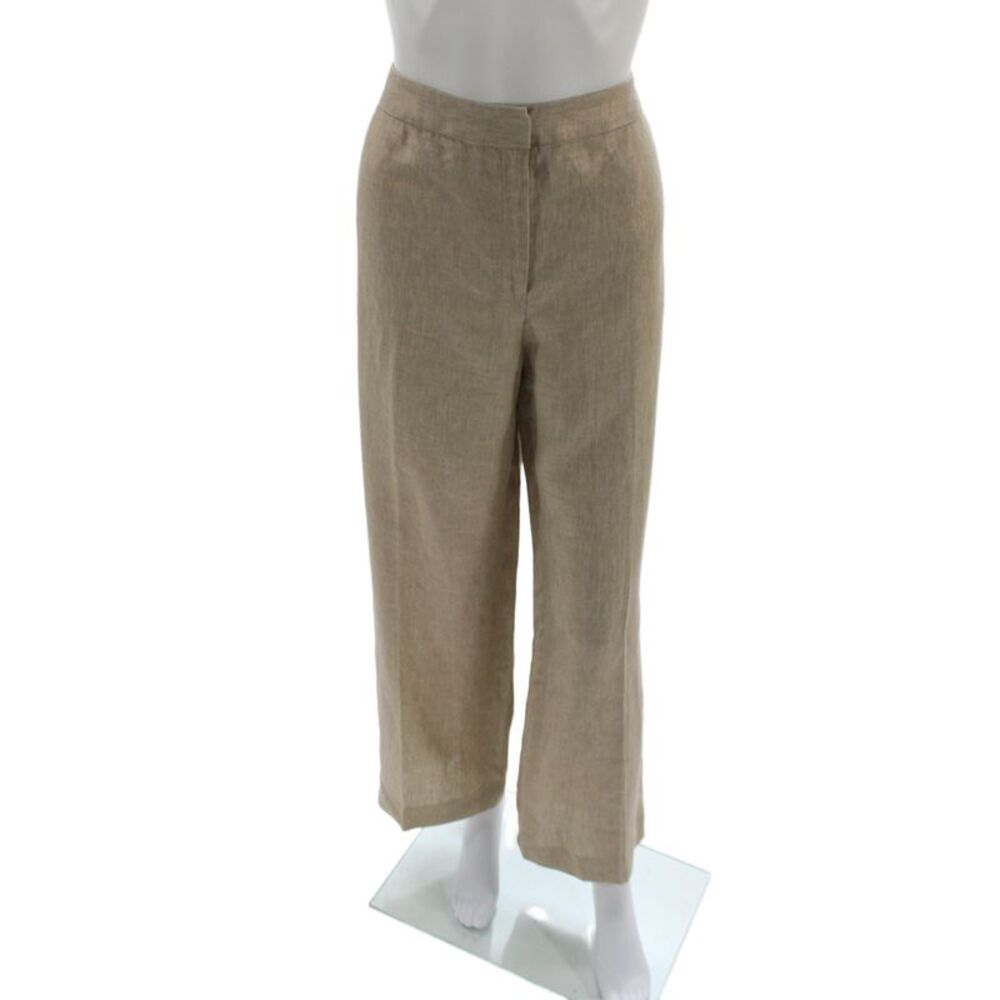 Lafayette 148 New York Womens Dress Pants Beige Linen Size 14